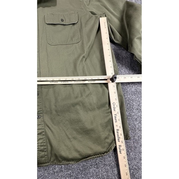 Vtg LL Bean Button Down Traditional Shacket Men's XLT Green Plaid Flannel Lined - Picture 6 of 11